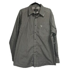 Ariat Pro Series Shirt‎ Men's XL Black Gingham Check Button Up Workwear Pocket